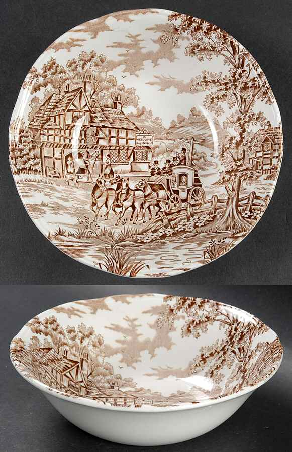 Coaching Days Brown Coupe Cereal Bowl by Franciscan-1