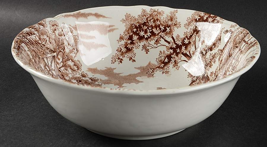 Coaching Days Brown 9" Round Vegetable Bowl by Franciscan-1