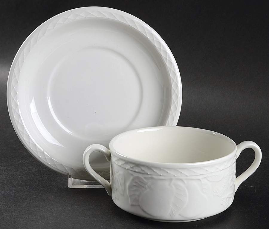 Country Fayre Flat Cream Soup Bowl & Cup Saucer Set by Franciscan-1