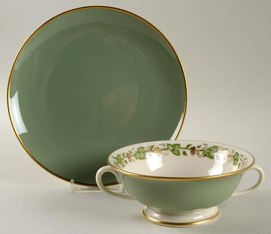 Concord Footed Cream Soup Bowl & Saucer Set by Franciscan-1