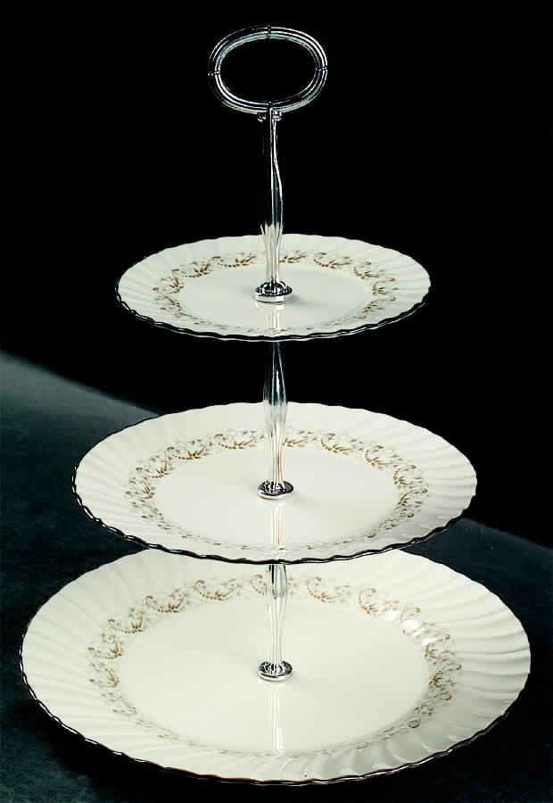 Corinthian 13 7/8"-14 1/4" 3-Tiered Serving Tray(DP,SP,BB) HC by Franciscan-1