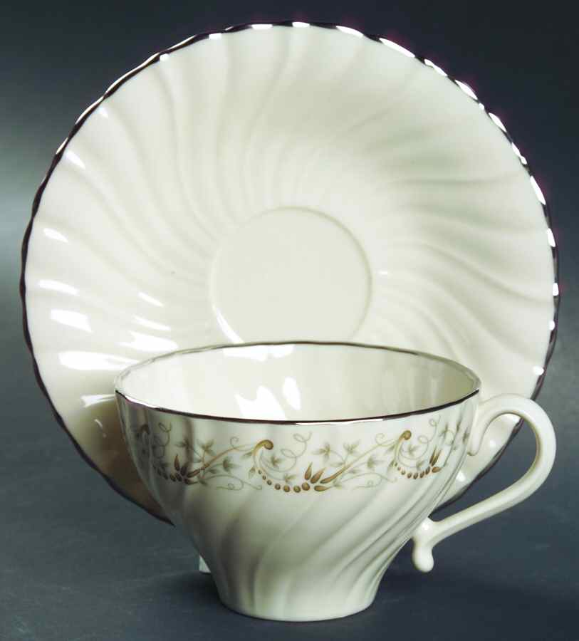 Corinthian Flat Cup & Saucer Set by Franciscan-1