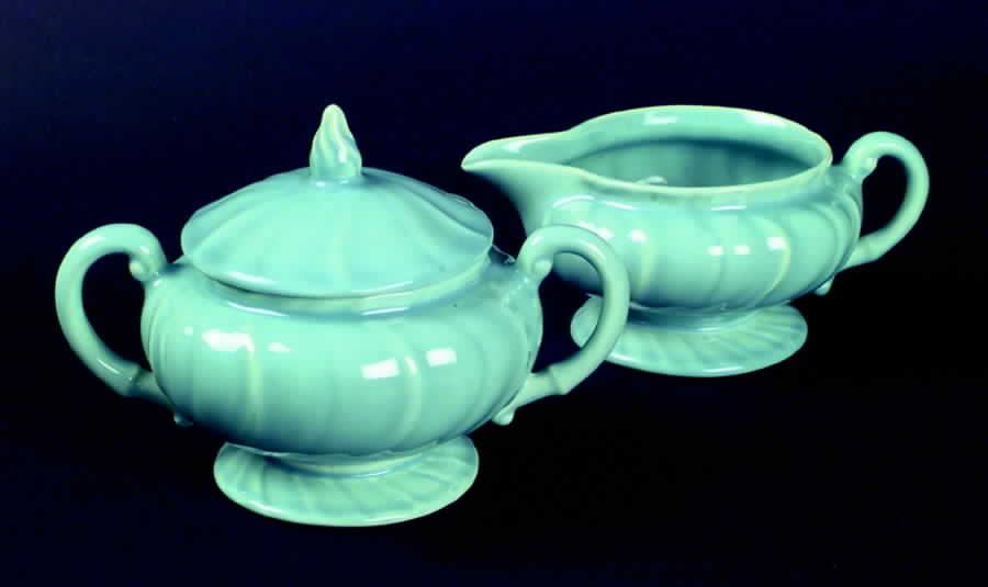 Coronado Aqua Glossy Footed Creamer by Franciscan-1