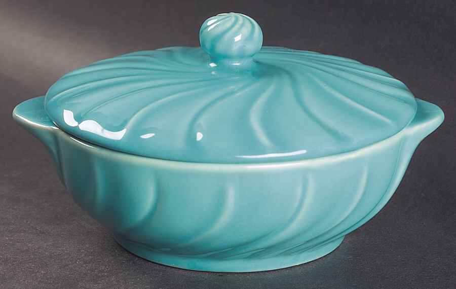 Coronado Aqua Glossy Individual Casserole & Lid by Franciscan-1