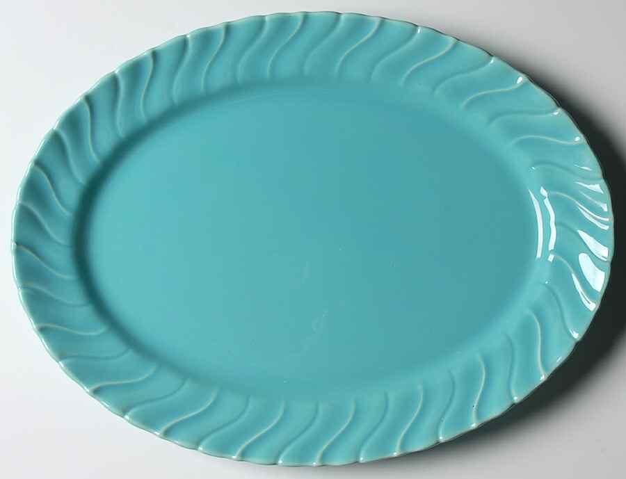 Coronado Aqua Glossy 15" Oval Serving Platter by Franciscan-1