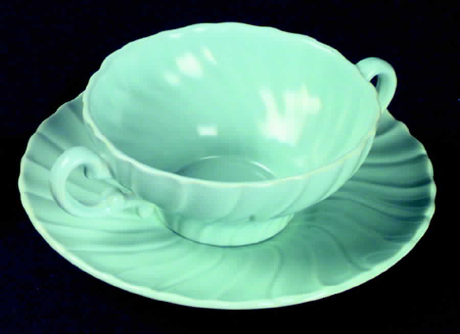 Coronado Aqua Matte Flat Cream Soup Bowl & Saucer Set by Franciscan-1