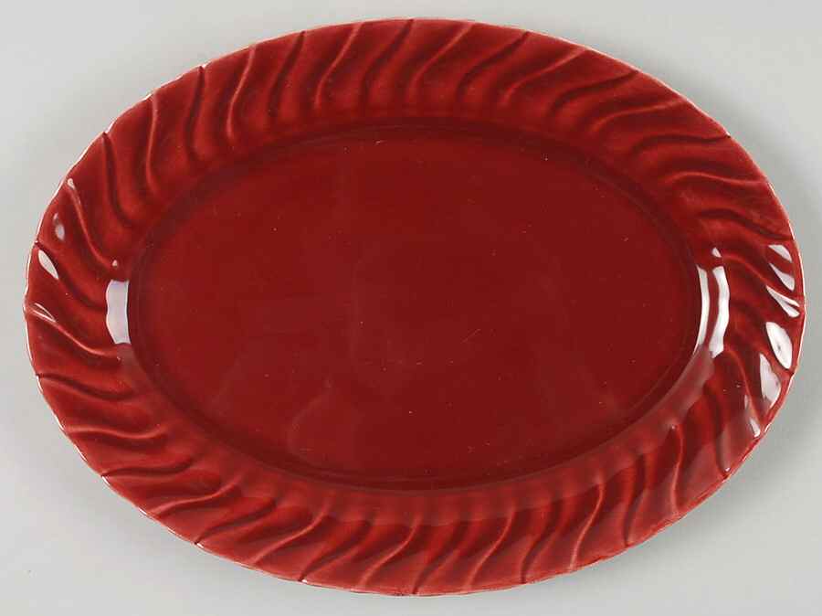 Coronado Burgundy Maroon (Glossy) 11" Oval Serving Platter by Franciscan-1