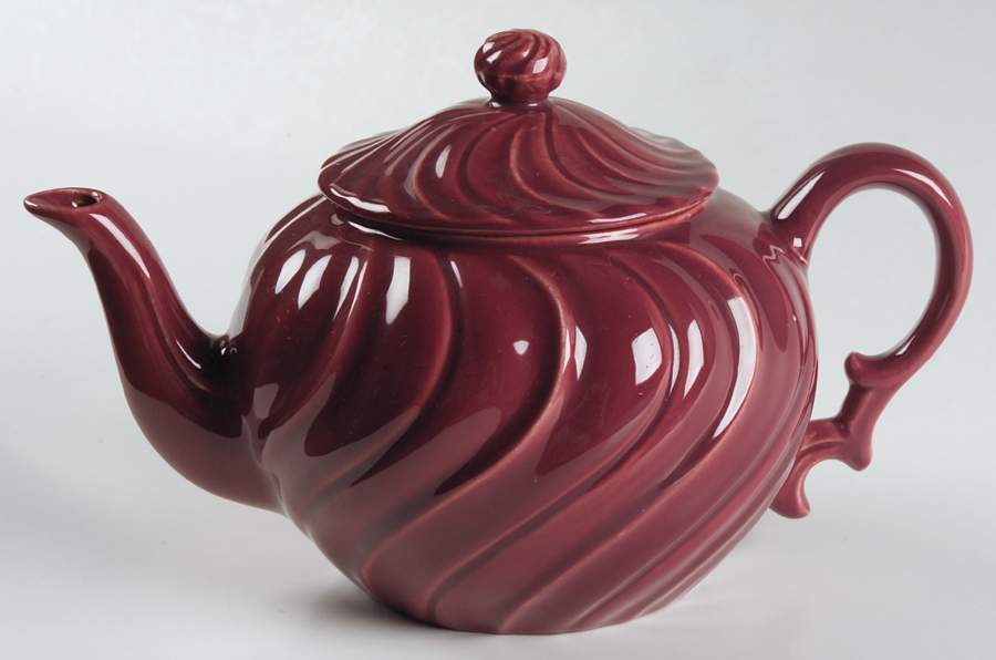 Coronado Burgundy Maroon (Glossy) Teapot & Lid by Franciscan-1