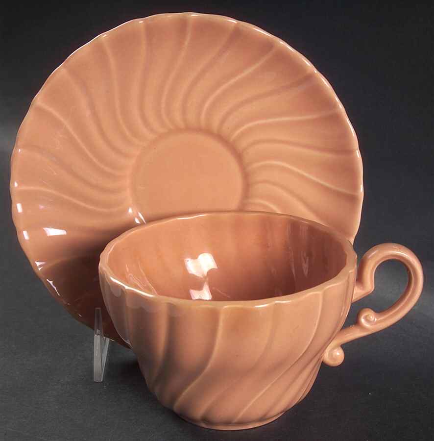 Coronado Coral Beige (Glossy) Oversized Cup & Saucer Set by Franciscan-1