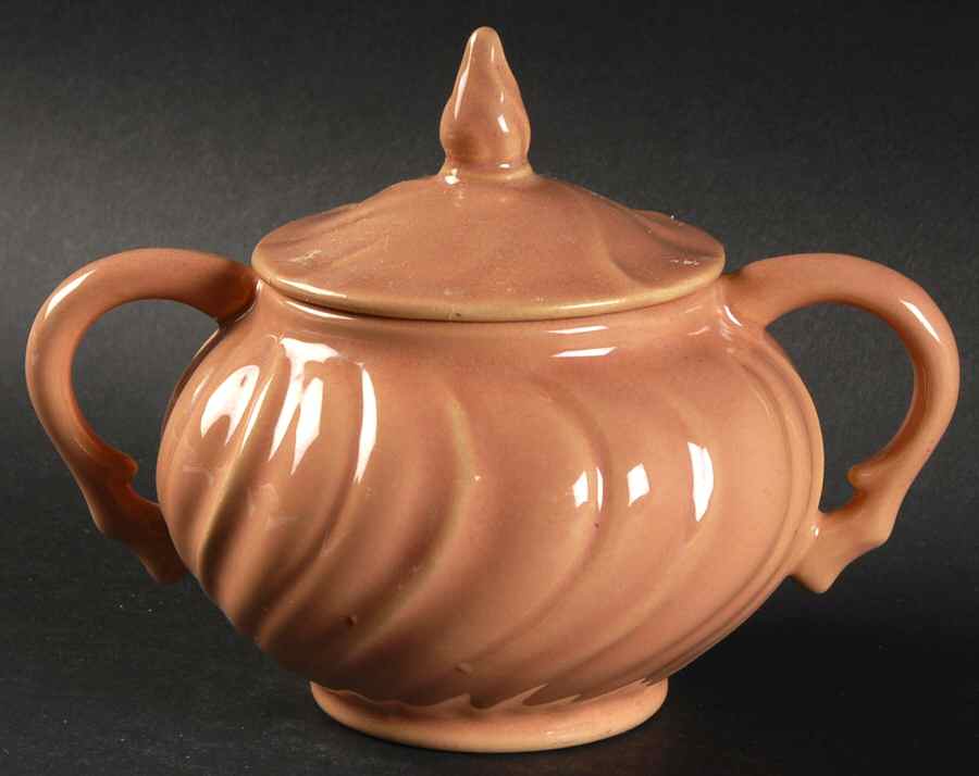 Coronado Coral Beige (Glossy) Sugar Bowl & Lid by Franciscan-1