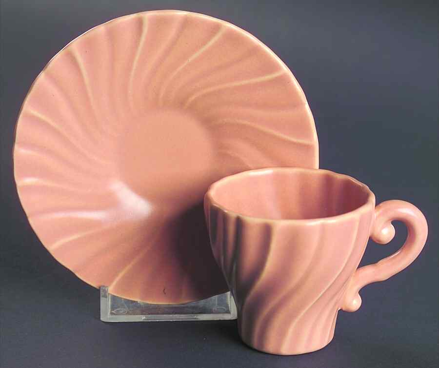 Coronado Coral Beige (Matte) Flat Demitasse Cup & Saucer Set by Franciscan-1