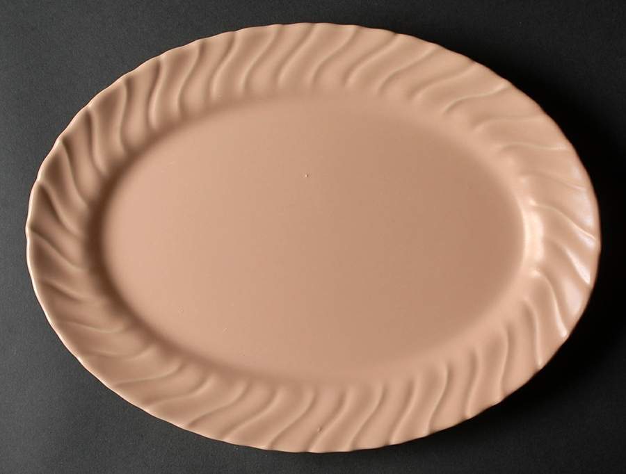 Coronado Coral Beige (Matte) 11" Oval Serving Platter by Franciscan-1