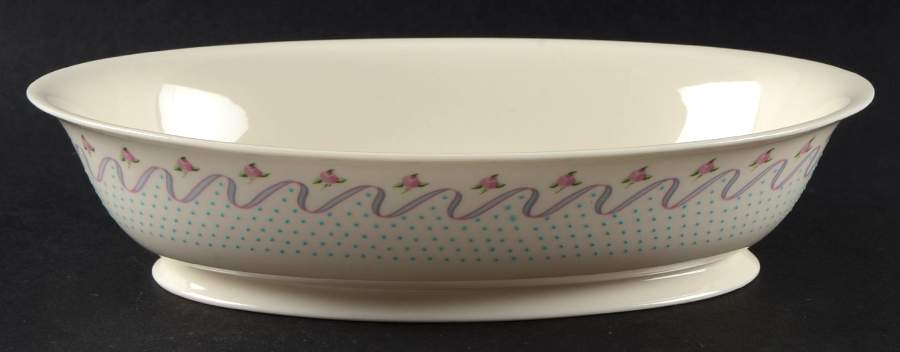 Crinoline (Pink & Blue) 9" Oval Vegetable Bowl by Franciscan-1