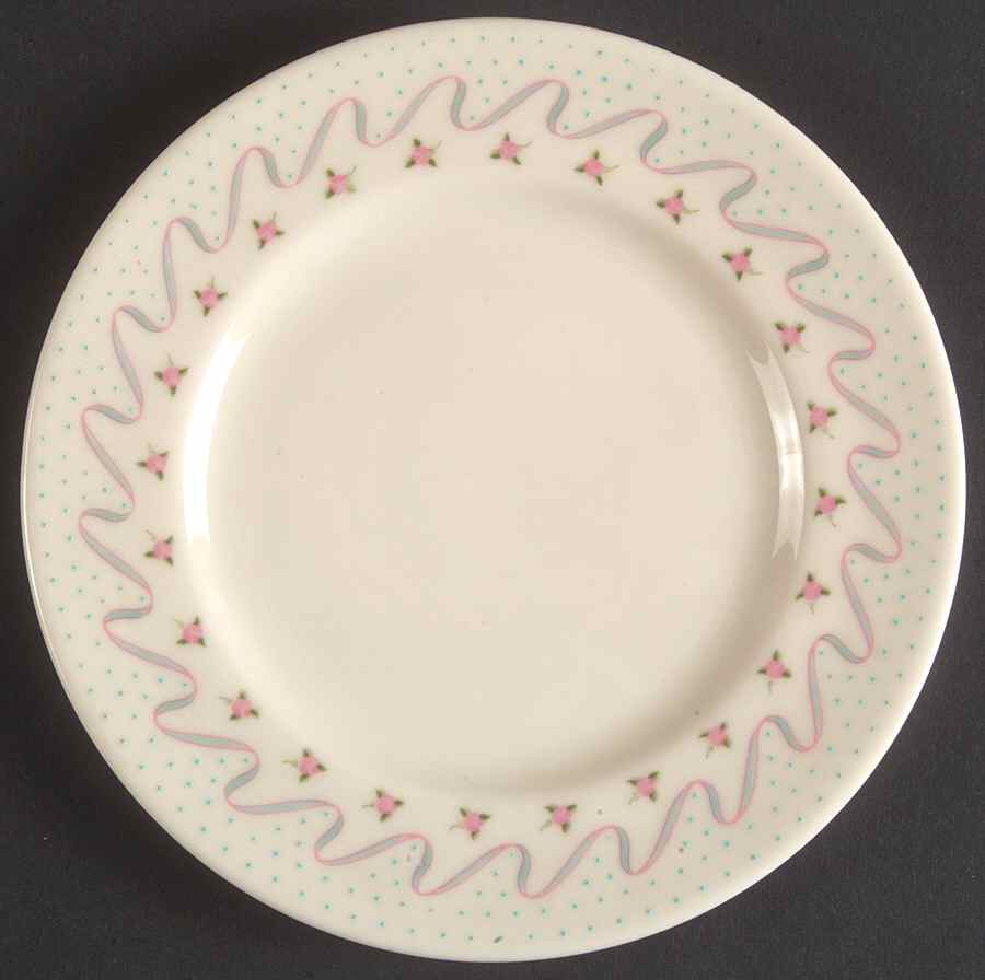 Crinoline (Pink & Blue) Bread & Butter Plate by Franciscan-1