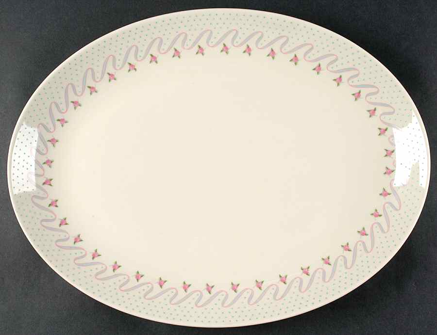 Crinoline (Pink & Blue) 16" Oval Serving Platter by Franciscan-1