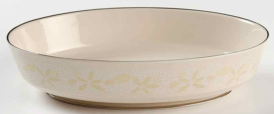 Crinoline (Pale Yellow) 9" Oval Vegetable Bowl by Franciscan-1