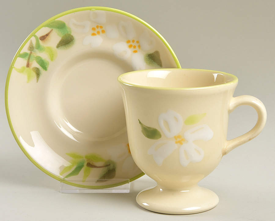 Dogwood Footed Cup & Saucer Set by Franciscan-1