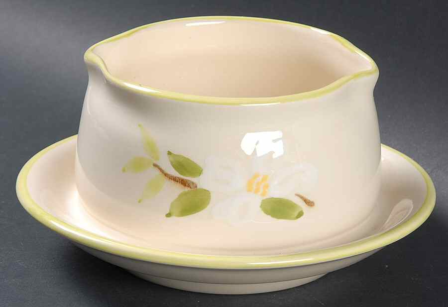 Dogwood Gravy Boat with Attached Underplate by Franciscan-1