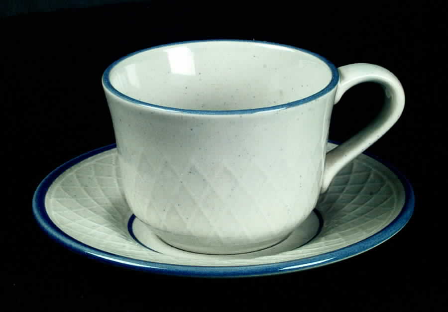 Dutch Weave Blue Flat Cup & Saucer Set by Franciscan-1