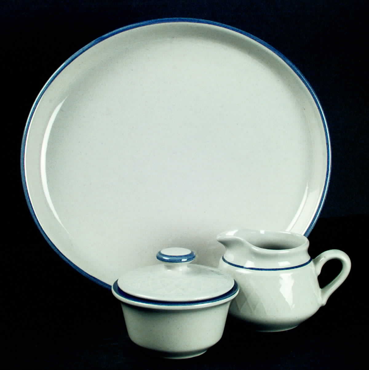 Dutch Weave Blue Sugar Bowl & Lid by Franciscan-1