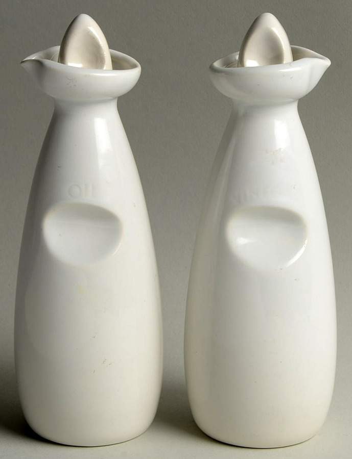 Eclipse White Vinegar and Oil Set W/Stoppers by Franciscan-1