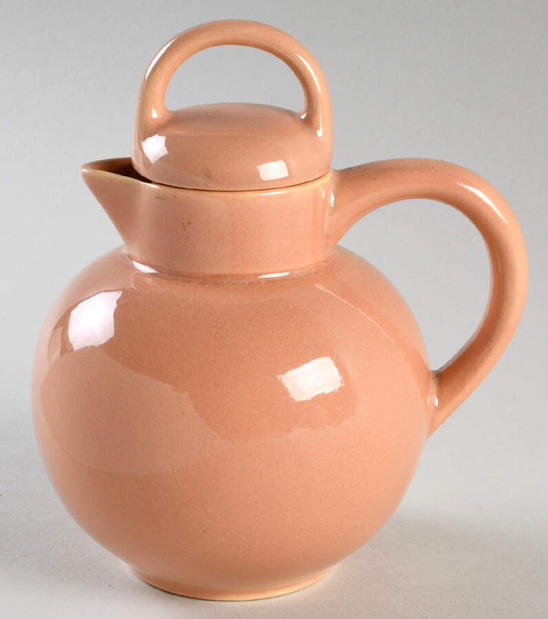 El Patio Coral (Glossy) Large Syrup with Lid by Franciscan-1