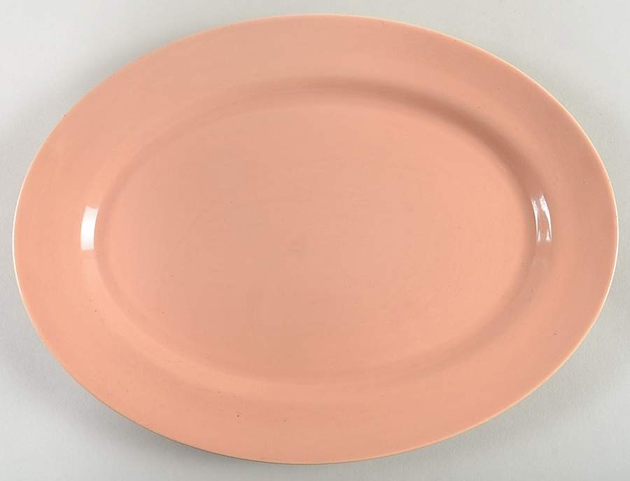 El Patio Coral (Glossy) 11" Oval Serving Platter by Franciscan-1