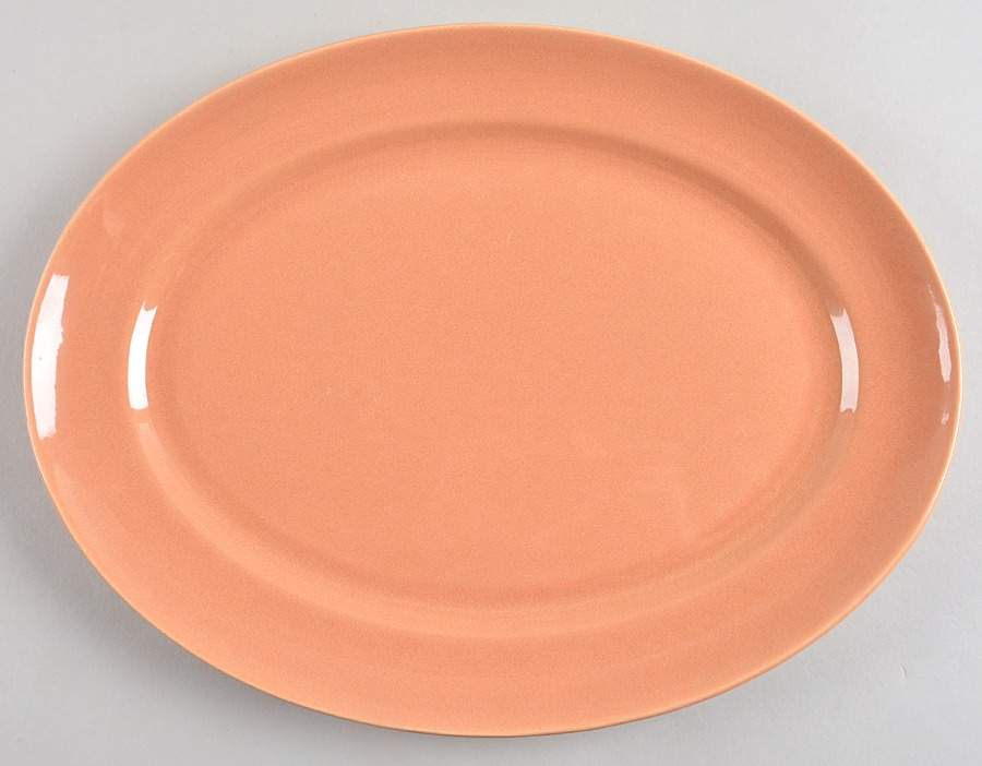 El Patio Coral (Glossy) 13" Oval Serving Platter by Franciscan-1