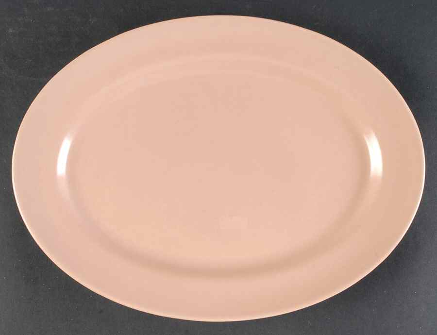 El Patio Coral (Matte) 11" Oval Serving Platter by Franciscan-1
