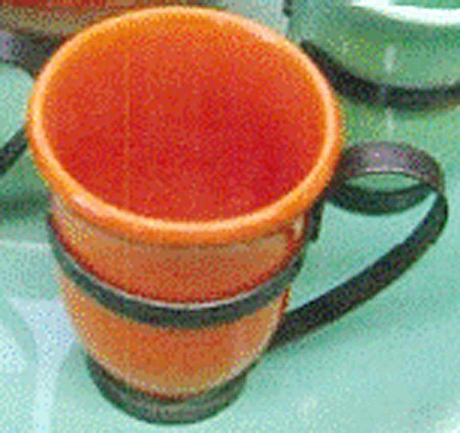 El Patio Red (Glossy) Metal or Wood Handled Cup by Franciscan-1
