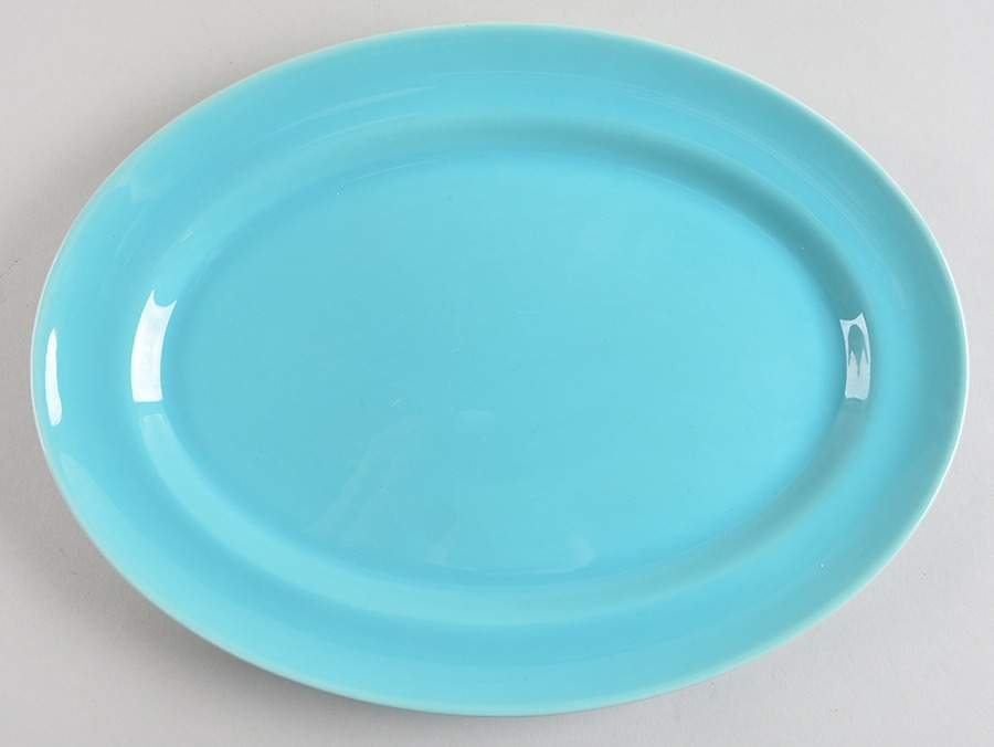 El Patio Turquoise (Glossy) 11" Oval Serving Platter by Franciscan-1