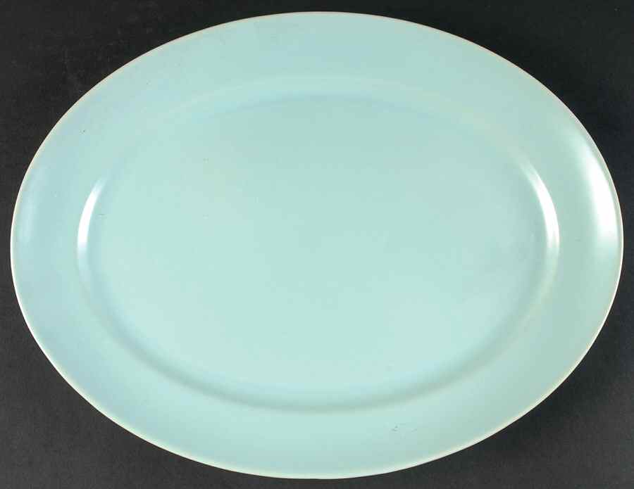 El Patio Turquoise (Matte) 13" Oval Serving Platter by Franciscan-1