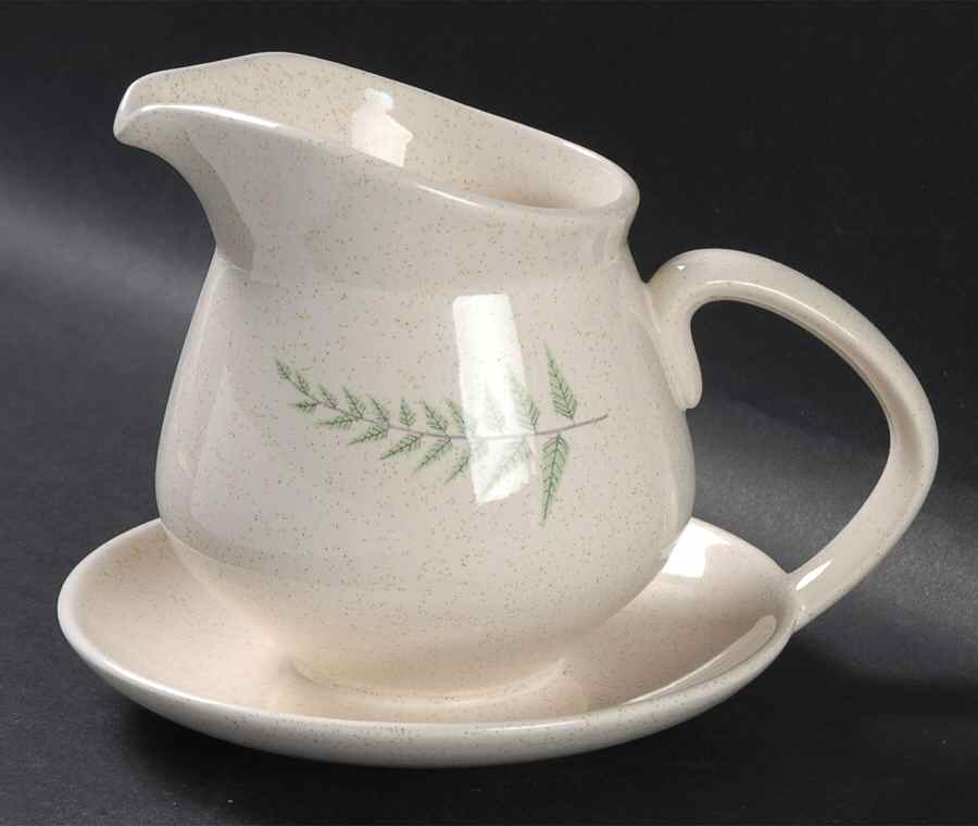 Fern Dell Gravy Boat with Attached Underplate by Franciscan-1