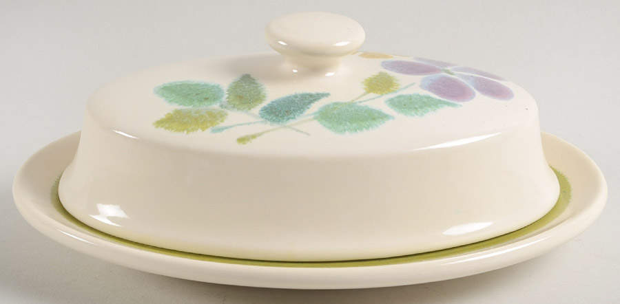 Floral (USA, Rim Shape) 1/4 Lb Covered Butter by Franciscan-1