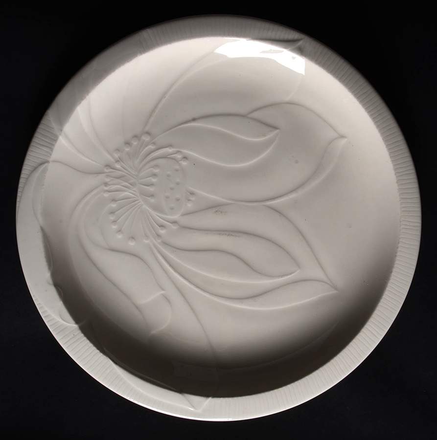 Floral Sculptures White Luncheon Plate by Franciscan-1