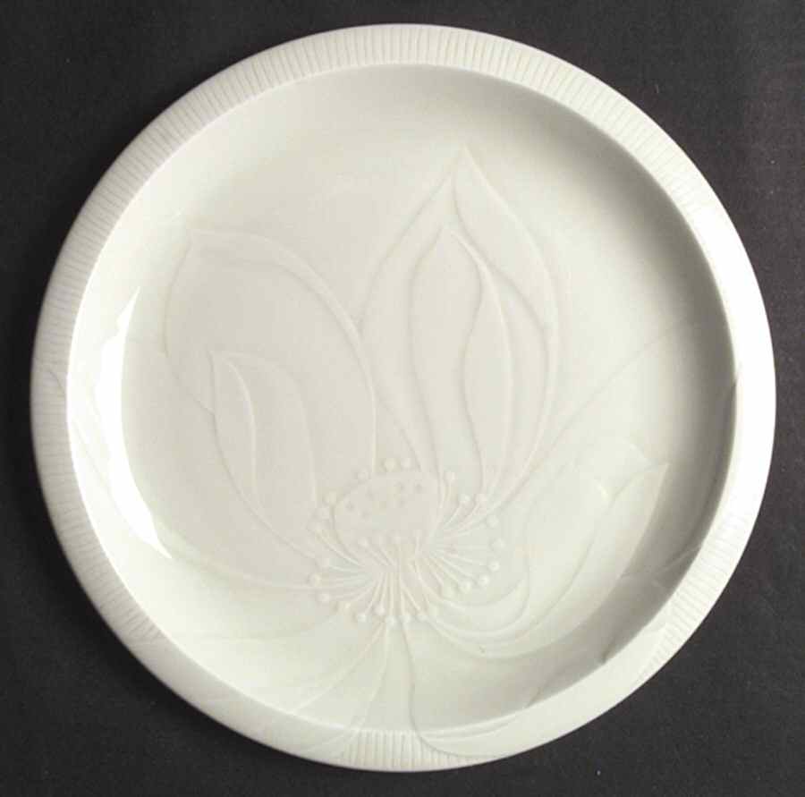 Floral Sculptures White Dinner Plate by Franciscan-1