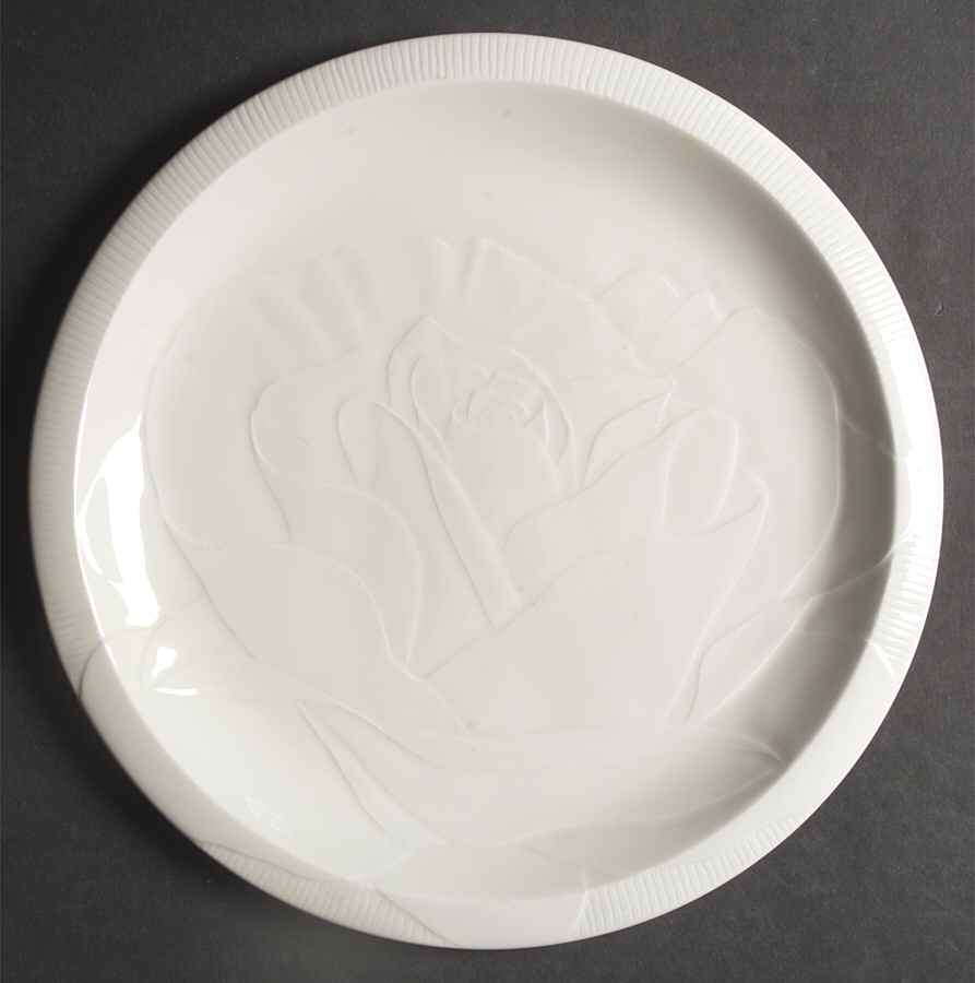 Floral Sculptures White Dinner Plate by Franciscan-1