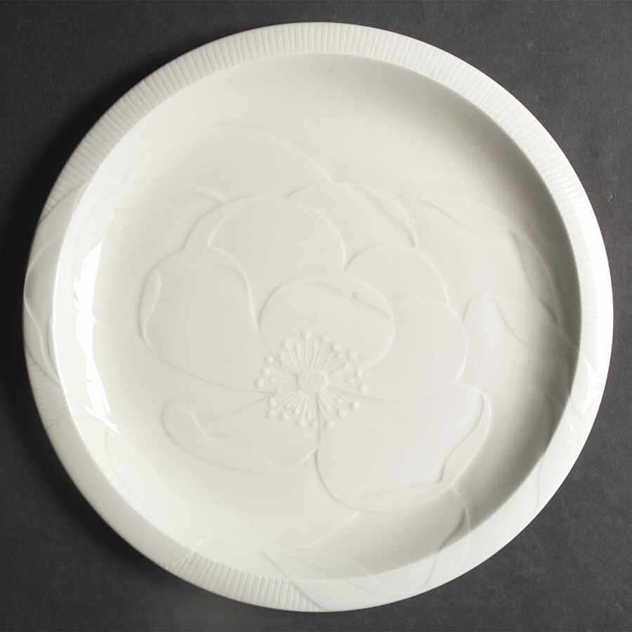 Floral Sculptures White Dinner Plate by Franciscan-1