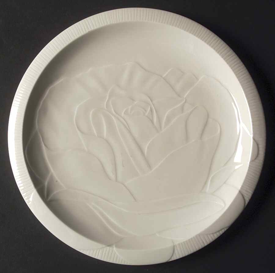 Floral Sculptures White Luncheon Plate by Franciscan-1