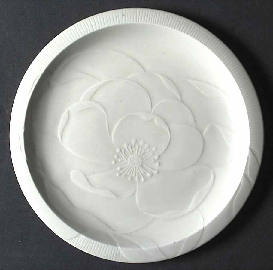 Floral Sculptures White Luncheon Plate by Franciscan-1