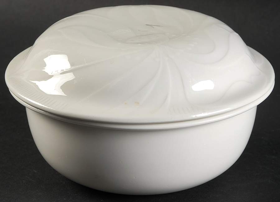 Floral Sculptures White Individual Casserole & Lid by Franciscan-1