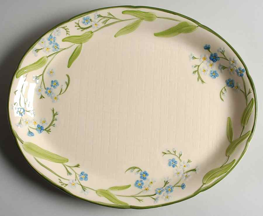 Forget Me Not 13" Oval Serving Platter by Franciscan-1