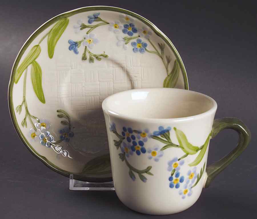 Forget Me Not Flat Cup & Saucer Set by Franciscan-1
