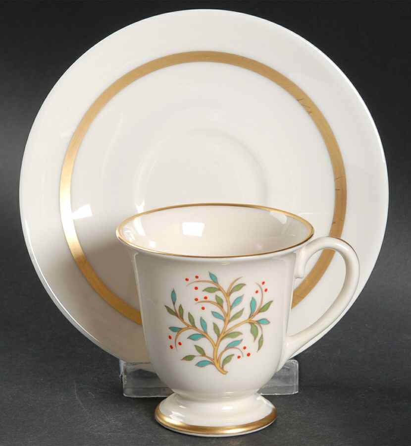 Fremont (No Trim) Footed Demitasse Cup & Saucer Set by Franciscan-1