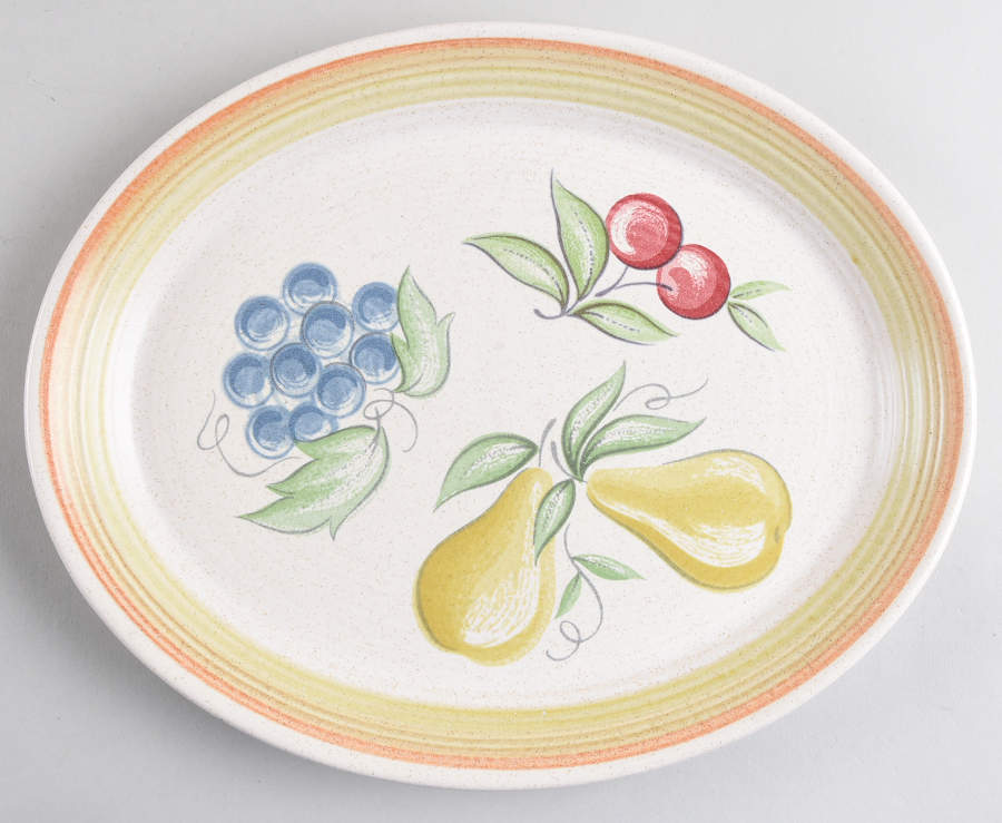 Fruit (Large Fruit) 11" Oval Serving Platter by Franciscan-1