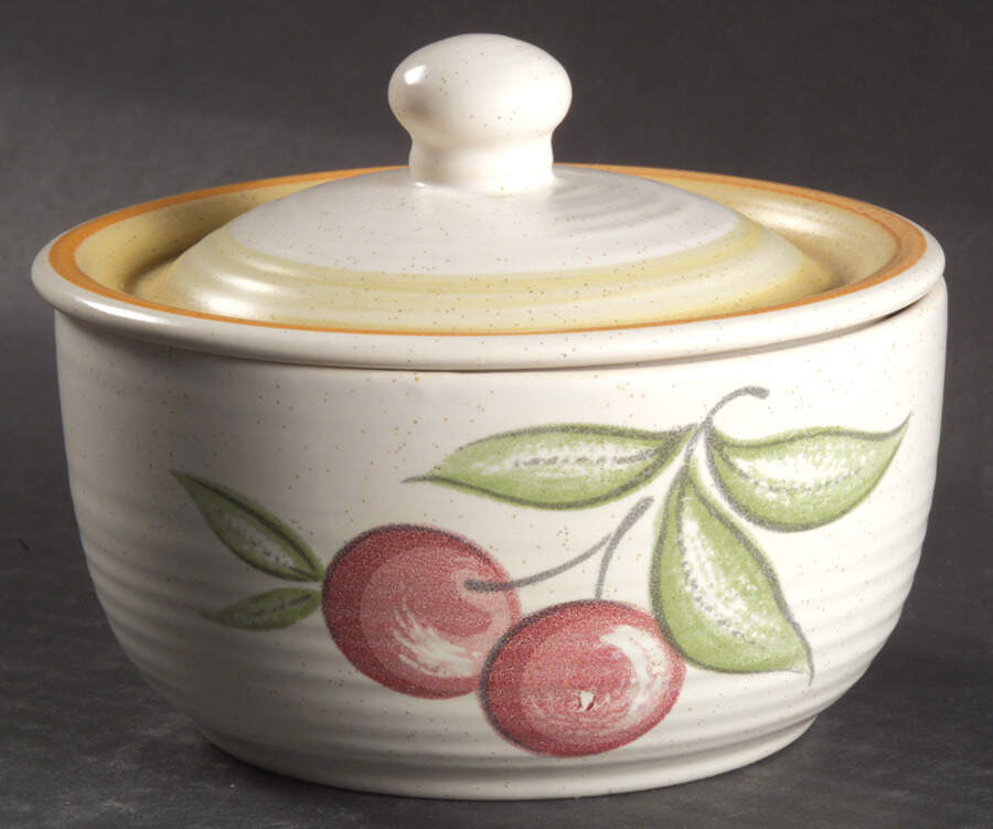 Fruit (Large Fruit) Sugar Bowl & Lid by Franciscan-1