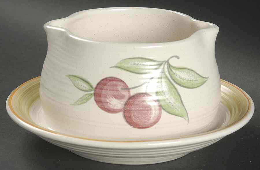 Fruit (Large Fruit) Gravy Boat with Attached Underplate by Franciscan-1