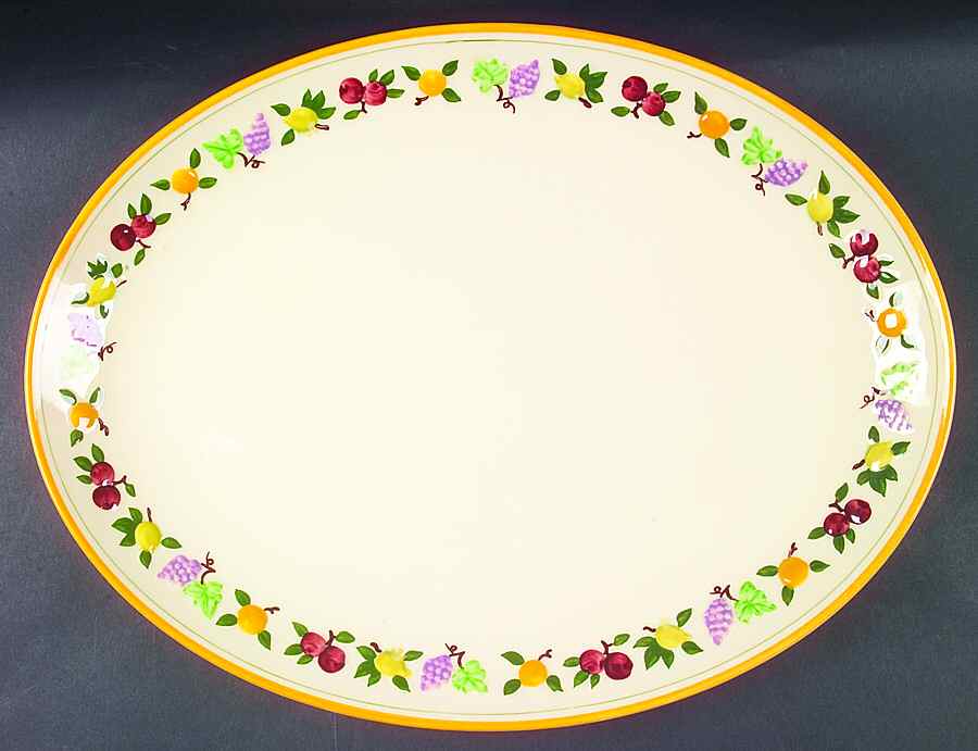 Fruit (Small Fruit) 17" Oval Serving Platter by Franciscan-1