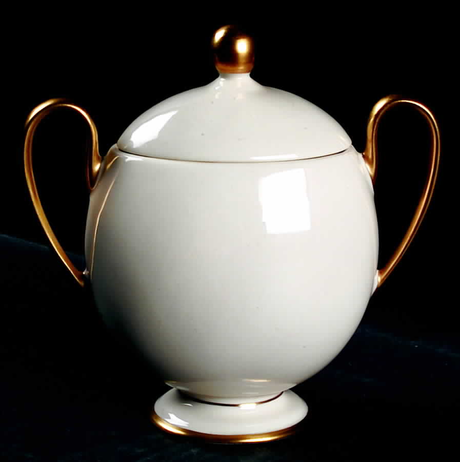 Gold Band (301 Merced Rim) Sugar Bowl & Lid by Franciscan-1