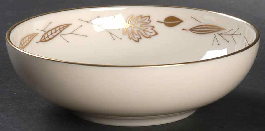 Gold Leaves Fruit/Dessert (Sauce) Bowl by Franciscan-1
